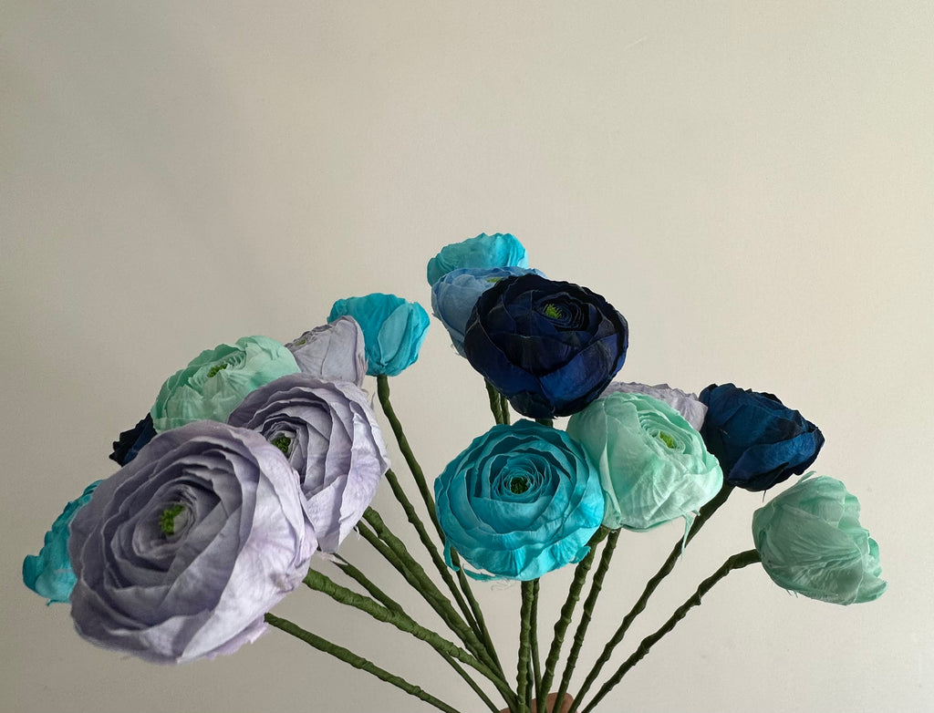 Preserved Blue Ranunculas